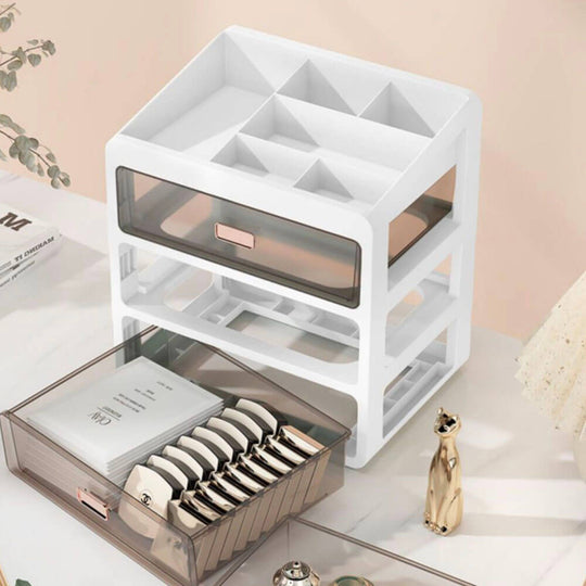 Clear Tiered Cosmetic Storage Organizer for Vanity and Bathroom