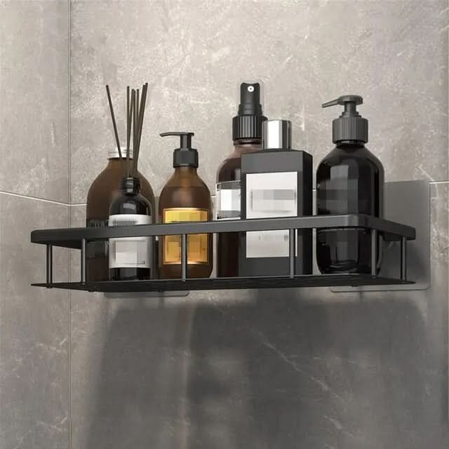 Drill-Free Adhesive Bathroom Shelf for Shower and Vanity Storage