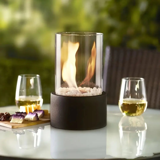 Fireplace on outdoor patio