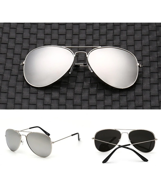 Silver mirror aviator sunglasses