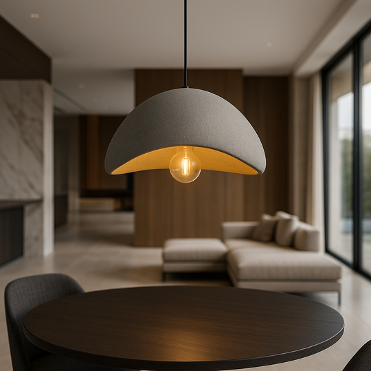 Gray dome pendant lamp