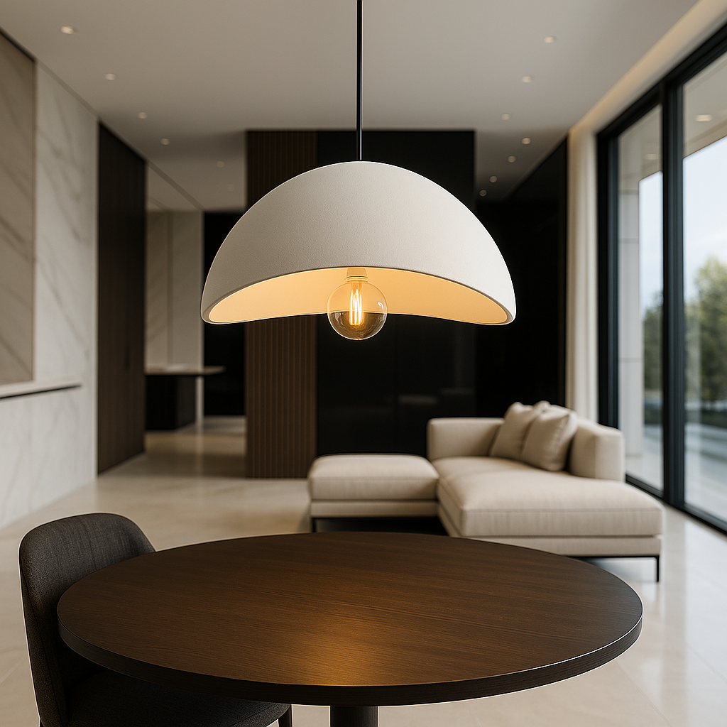 White dome pendant lamp