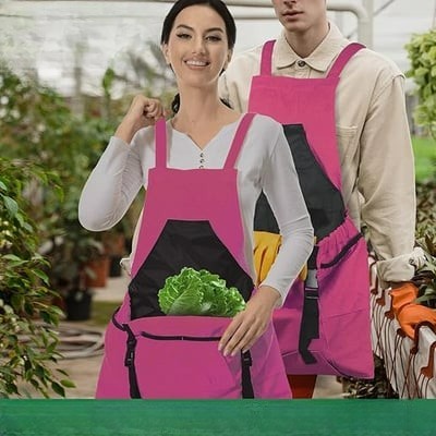 Waterproof Oxford Gardening Apron with Harvest Pouch for Outdoor Use