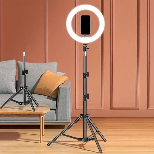 Adjustable LED Ring Light Kit with Tripod Stand for Content Creators