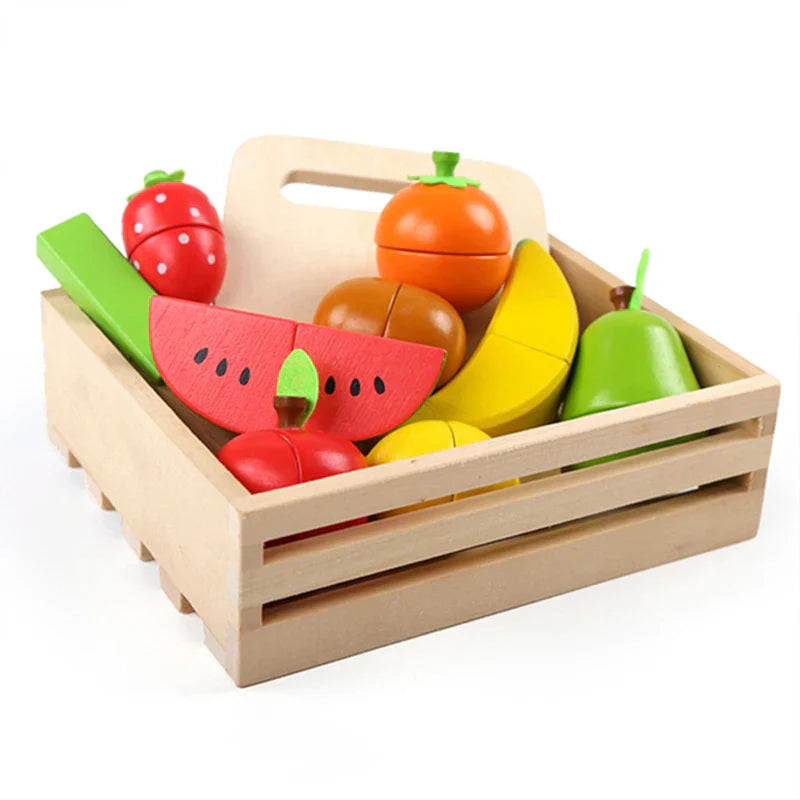 Wooden fruit cutting set