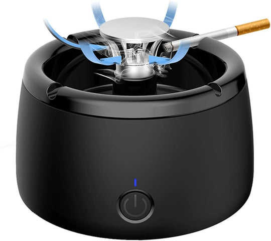 Black smokeless ashtray with air purifier