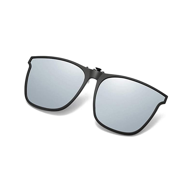 Silver clip-on sunglasses