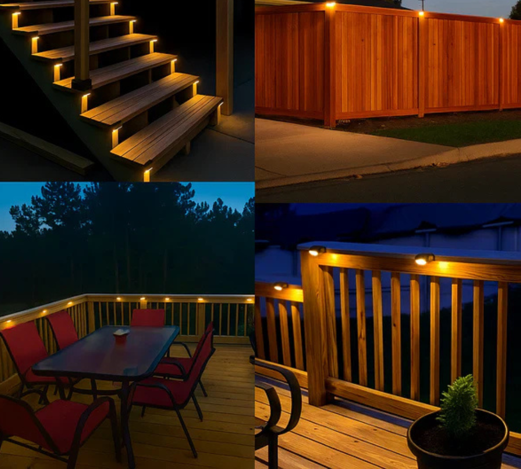 Solar Powered Fence and Stair Lights for Outdoor Path Lighting