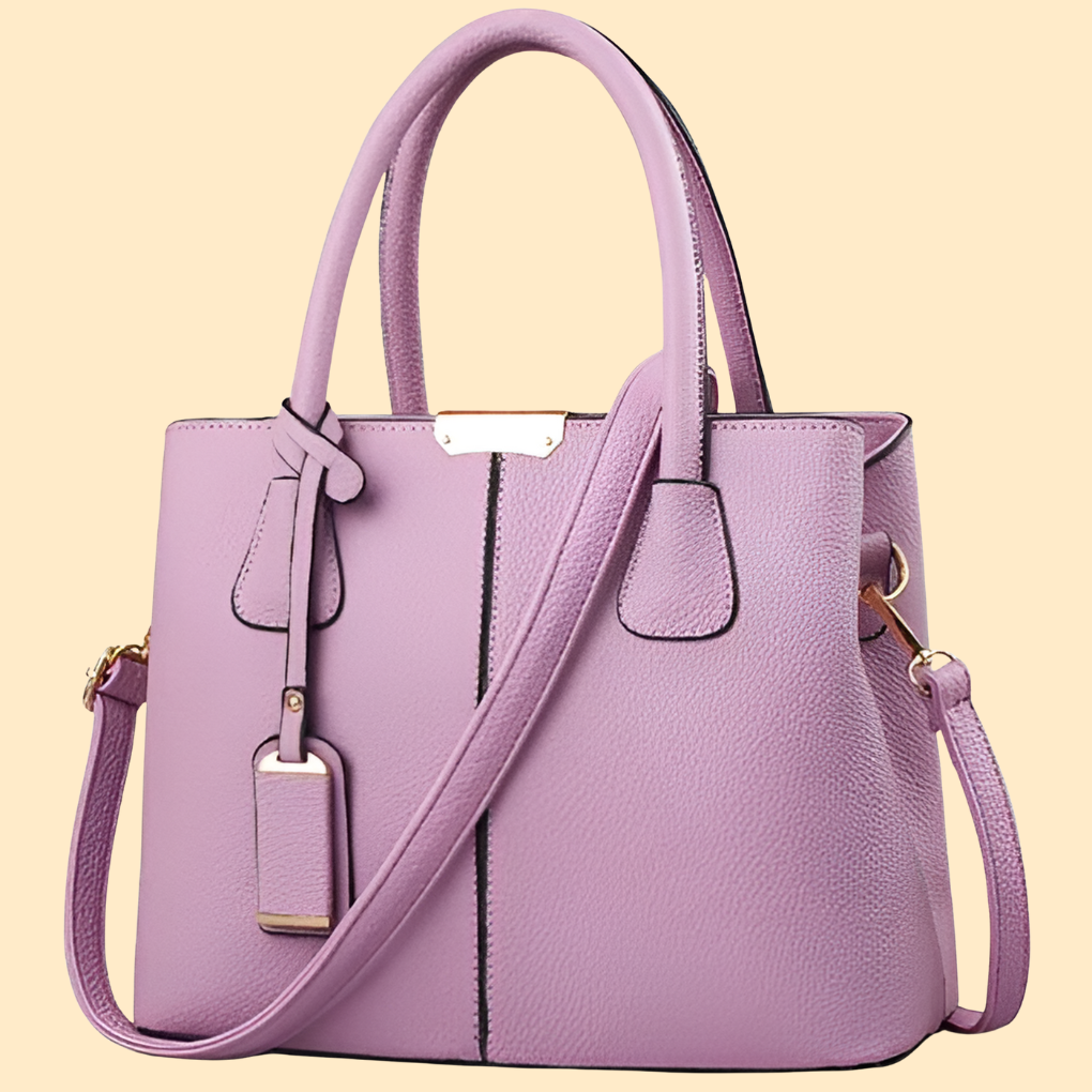 Purple pebbled leather tote bag