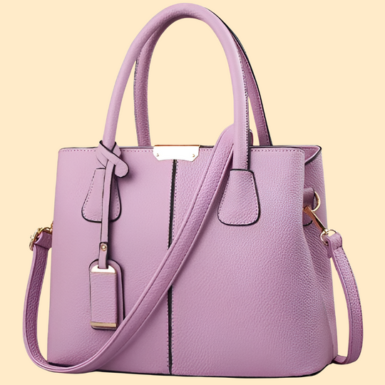 Purple pebbled leather tote bag