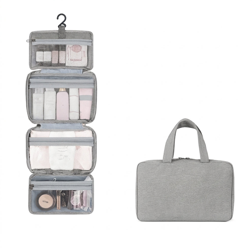 Black hanging toiletries organizer bag