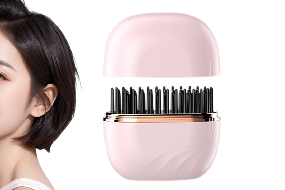 Cordless Rechargeable Mini Hair Straightening Brush for Quick Styling Anywhere