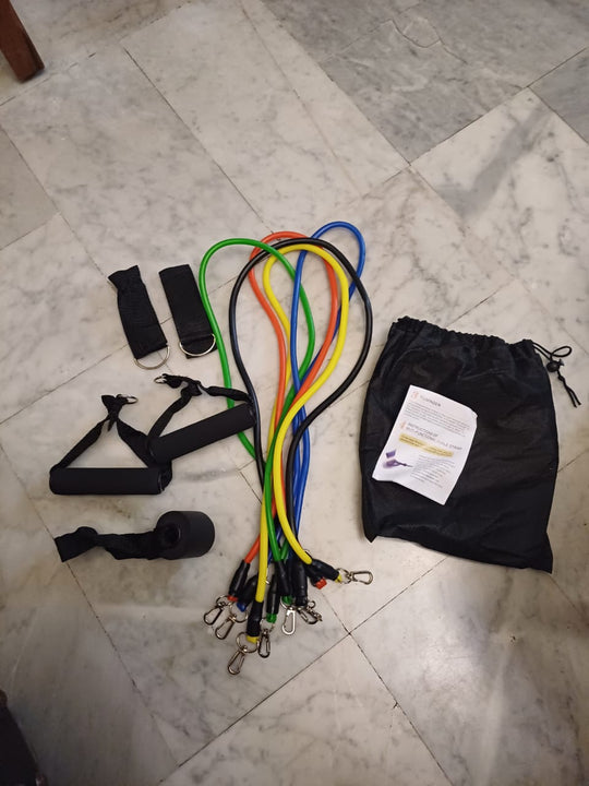 Eleven Piece Resistance Bands Set for Full Body Workouts