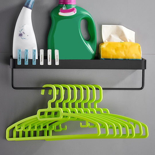 Sleek Matte Black Wall-Mounted Bathroom Shelf for Bath and Shower Storage