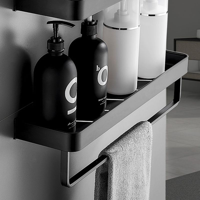 Sleek Matte Black Wall-Mounted Bathroom Shelf for Bath and Shower Storage