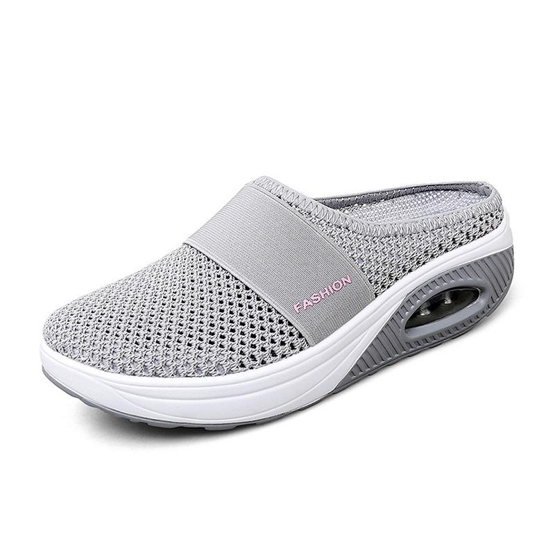Cushioned Air-Support Slip-On Walking Mules for Everyday Comfort