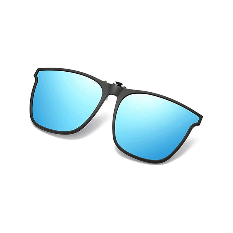 Blue clip-on sunglasses