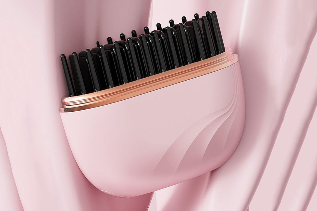 Cordless Rechargeable Mini Hair Straightening Brush for Quick Styling Anywhere