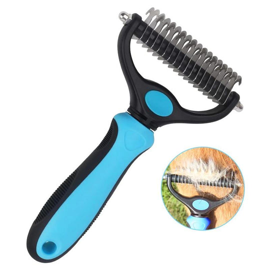 Double Sided Stainless Steel Dematting Grooming Tool for Dogs and Cats