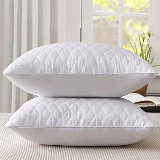 Plush Quilted Hotel-Style Pillow with Adjustable Loft for All-Season Sleep