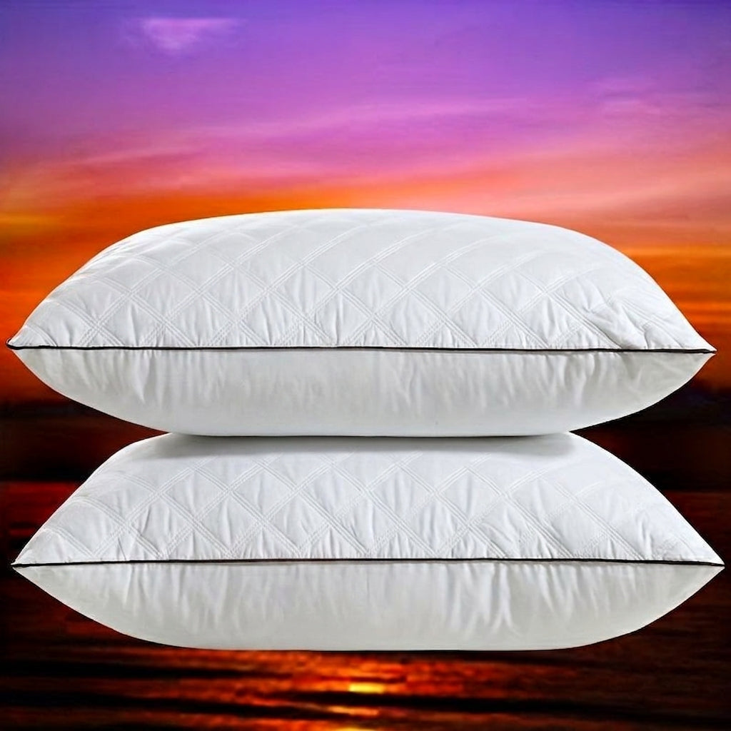 Plush Quilted Hotel-Style Pillow with Adjustable Loft for All-Season Sleep