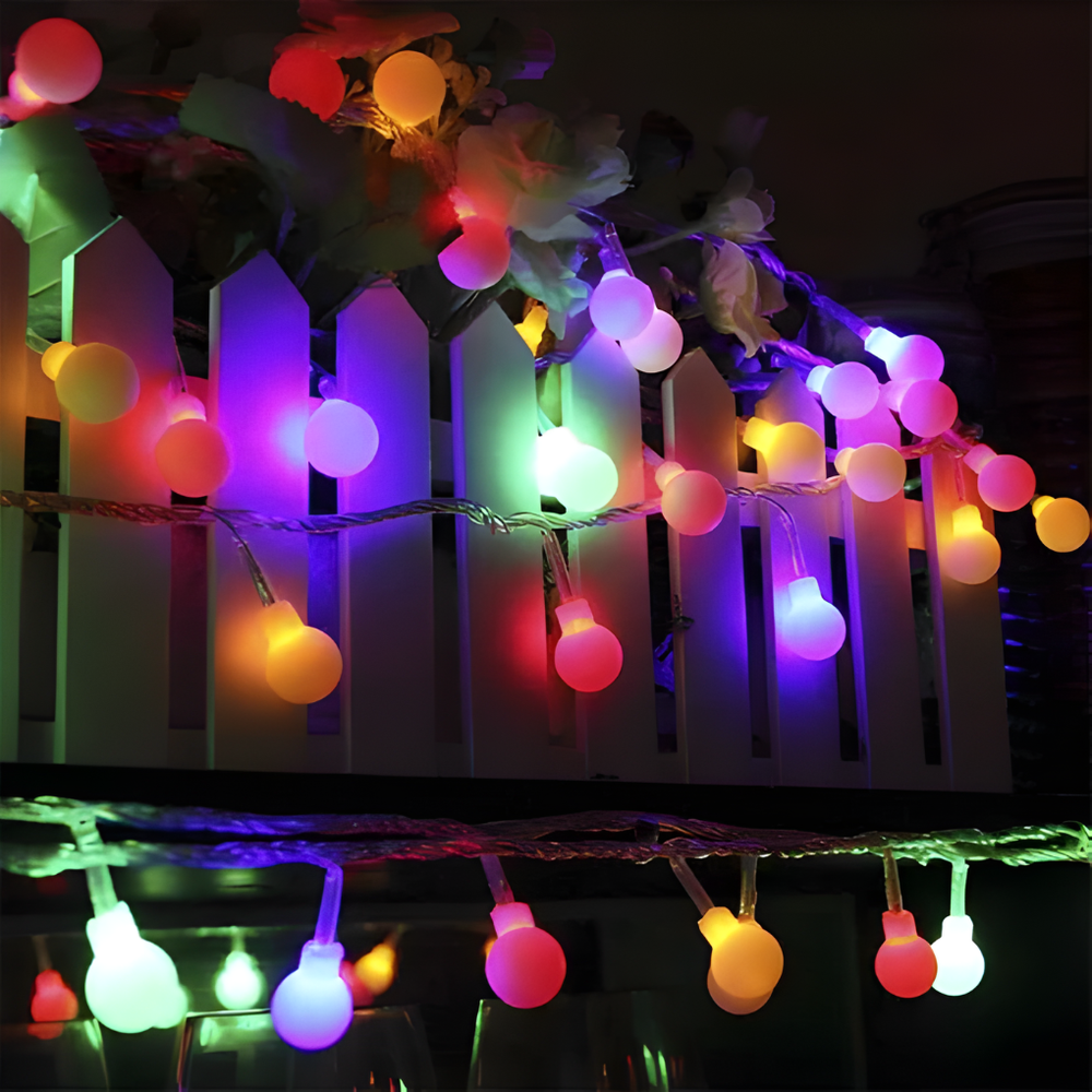 Solar Powered Globe String Lights for Garden and Patio Ambiance