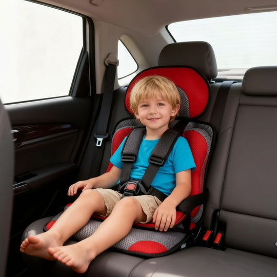 Red child car booster seat cushion