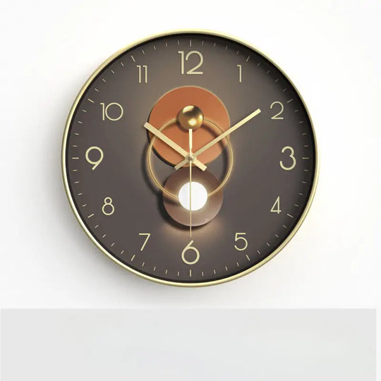 Gold frame wall clock style D