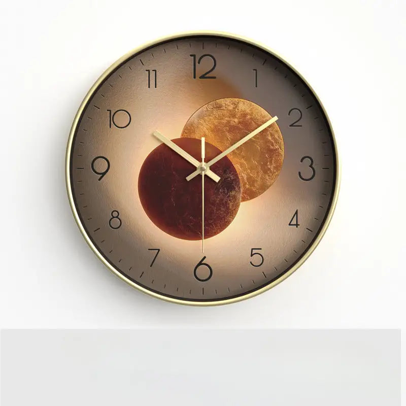 Gold frame wall clock style E