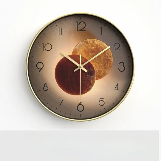 Gold frame wall clock style E