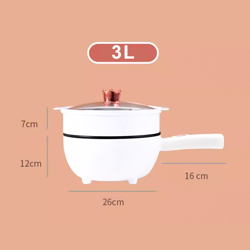 Electric pan with steamer diagram