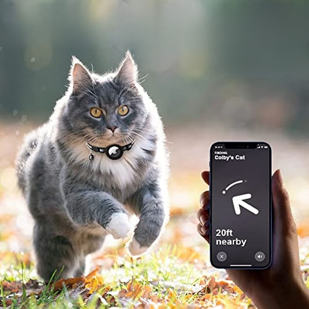 Reflective Cat Collar with GPS Tracker Holder for Safe Outdoor Tracking