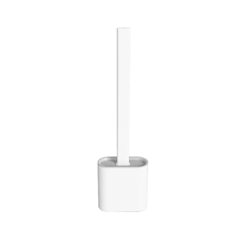 Hygienic Flexible Silicone Toilet Brush and Holder for Bathroom Cleaning
