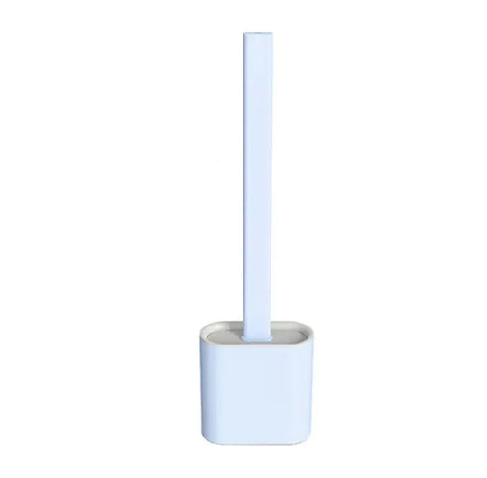 Hygienic Flexible Silicone Toilet Brush and Holder for Bathroom Cleaning