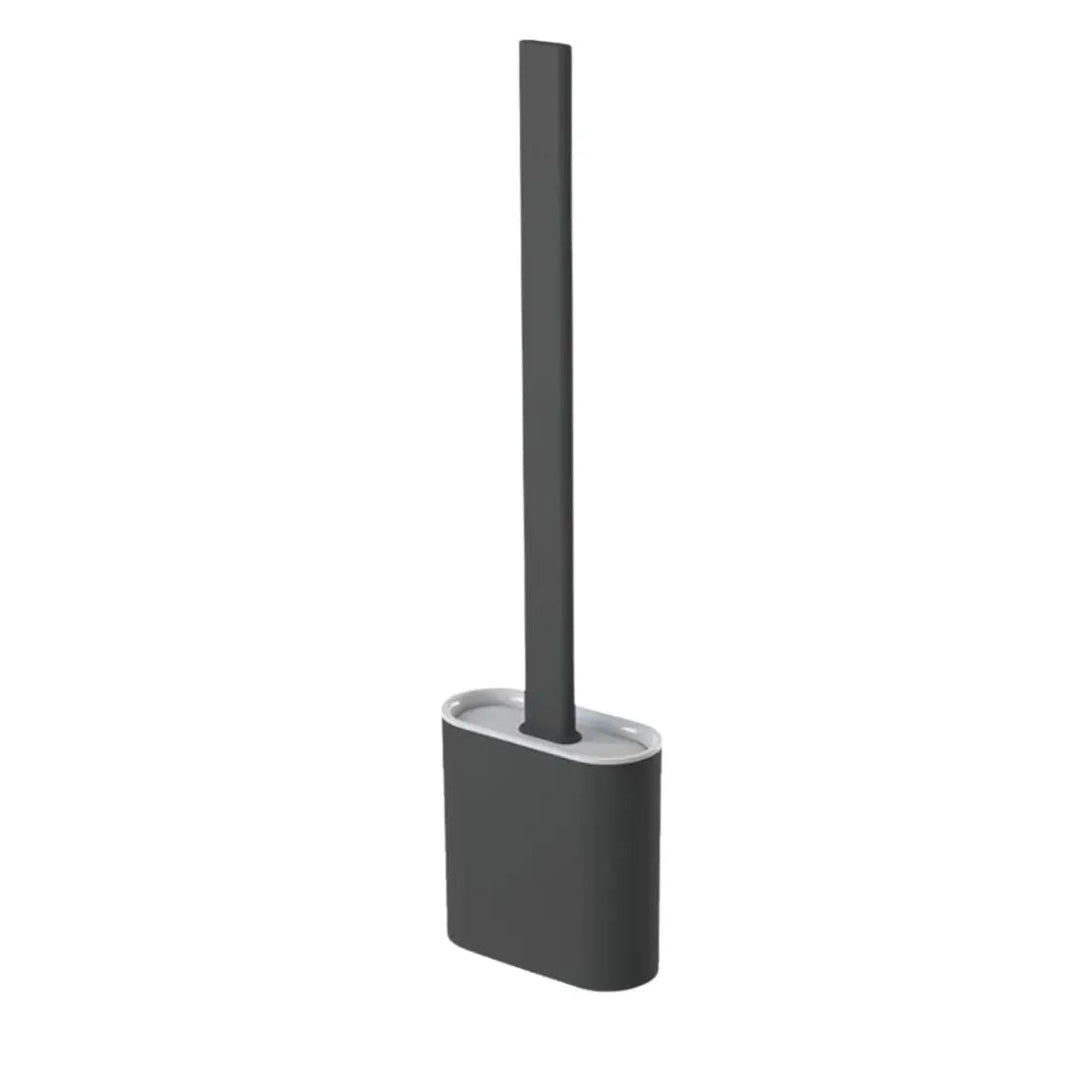 Hygienic Flexible Silicone Toilet Brush and Holder for Bathroom Cleaning