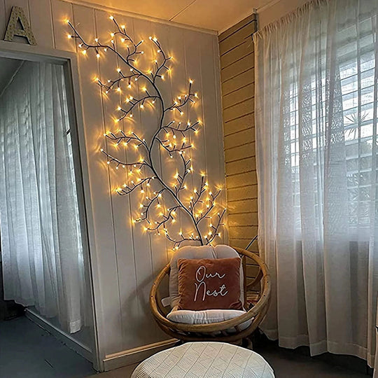 Willow vine lights on wall