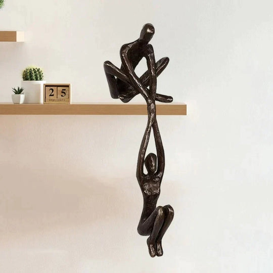Sculpted Resin Embracing Figures Statue for Meaningful Shelf Decor