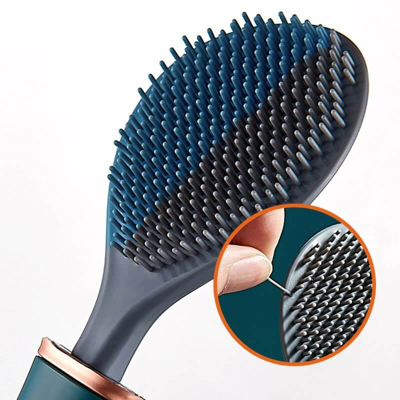 Flexible silicone toilet brush head closeup