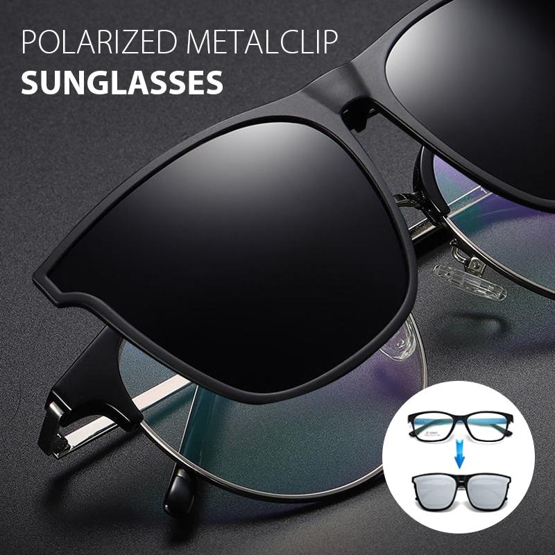 Clip-on flip-up sunglasses detail
