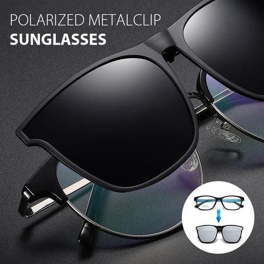 Clip-on flip-up sunglasses detail