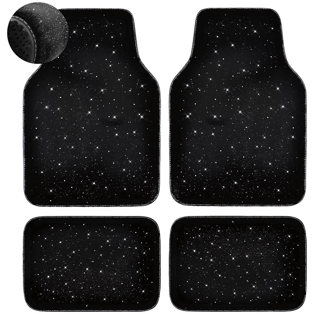Starry glitter car floor mats set