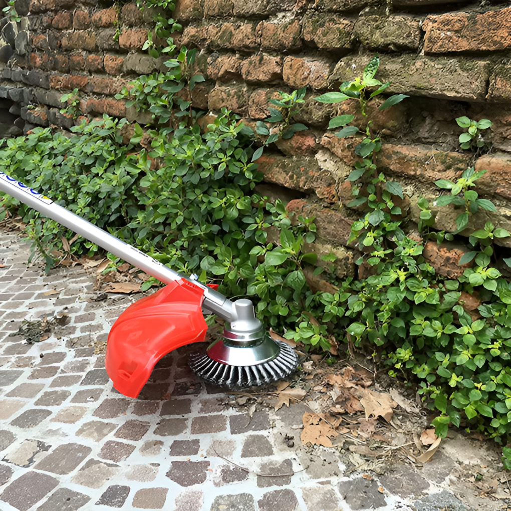 Heavy-Duty Carbon Steel Weed Brush Trimmer Head for Garden and Driveway Cleaning