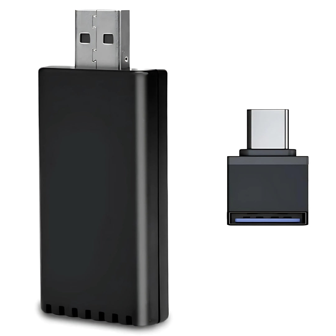 Wireless CarPlay USB adapter with USB-C connector