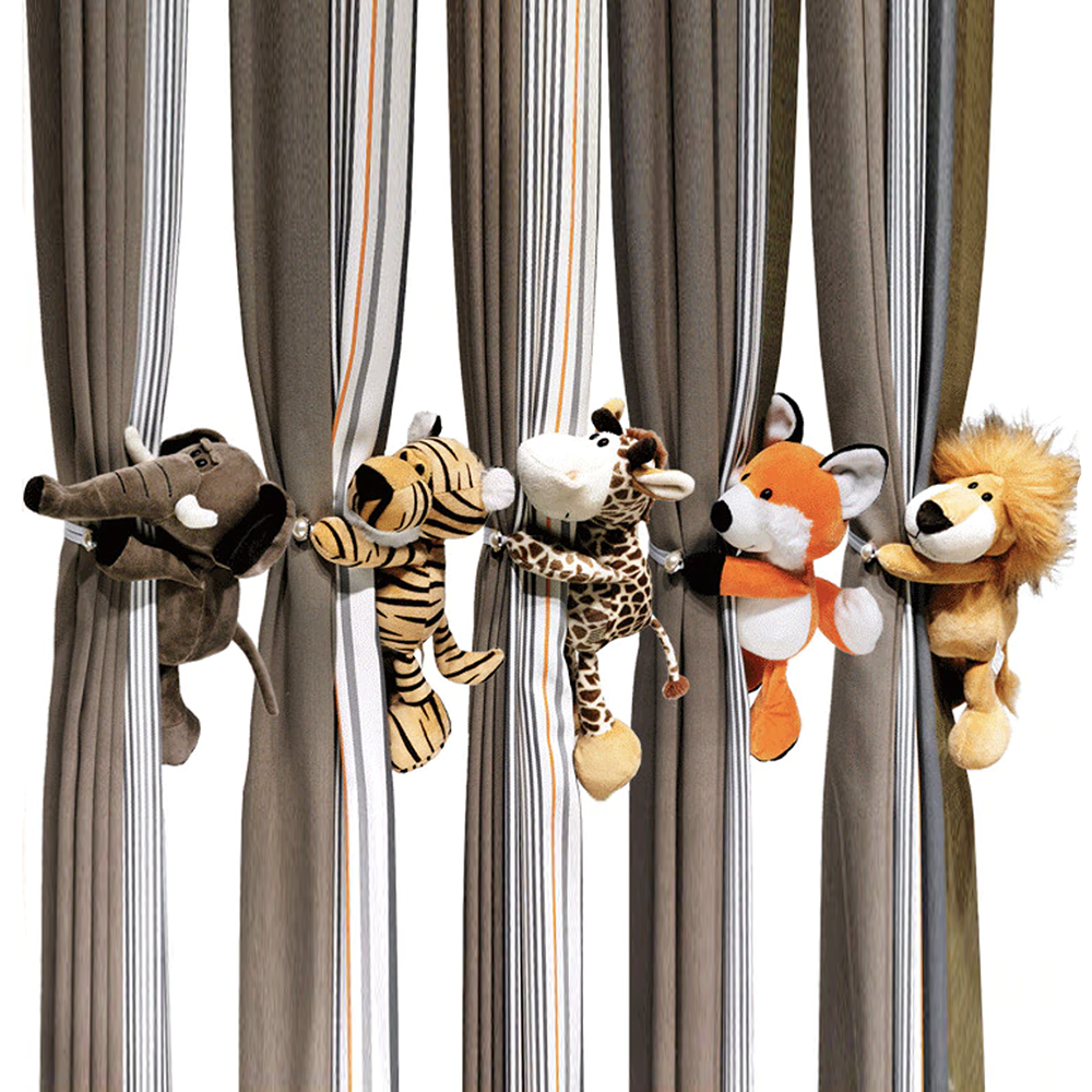 Plush Animal Curtain Tiebacks for Kids and Nursery Rooms