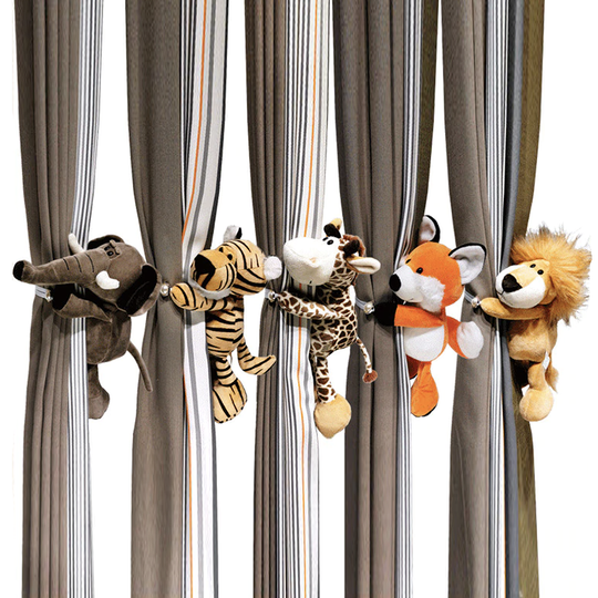 Plush Animal Curtain Tiebacks for Kids and Nursery Rooms