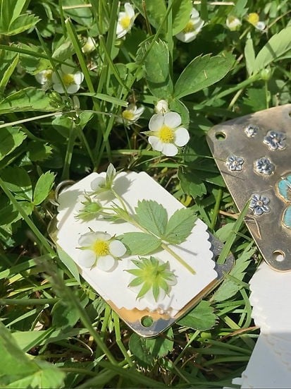Handcrafted flower press botanical art