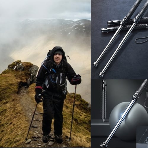 Automatic Folding Walking Cane for Seniors and Outdoor Hiking