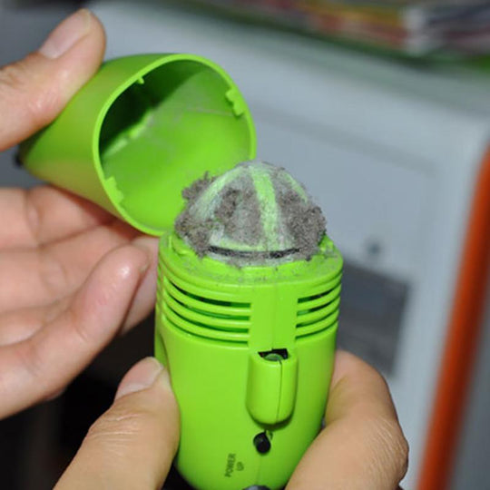 Dust collected inside the mini vacuum cup