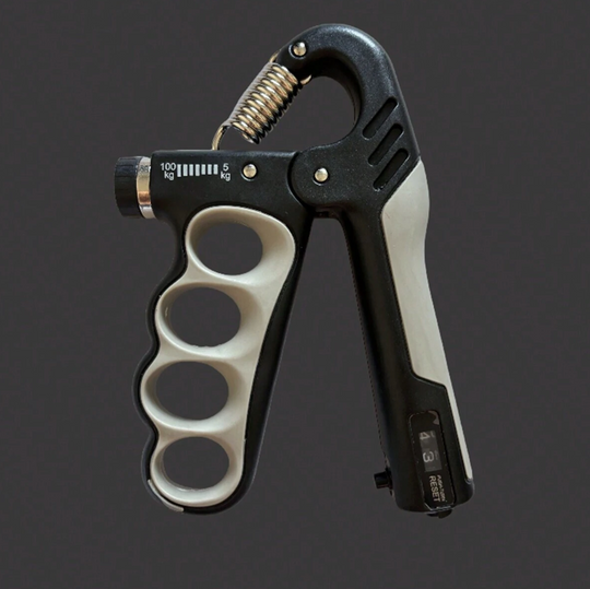 Grey adjustable hand grip strengthener