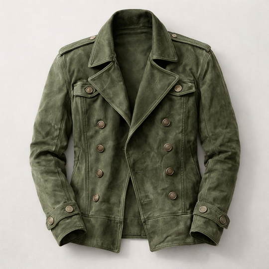 Double Breasted Suede Jacket for Men